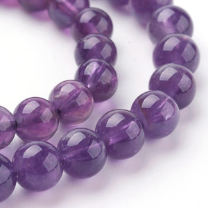 6mm Natural Amethyst Gemstone Bead Strand- Grade B 6mm Natural Amethyst Gemstone Bead Strand- Grade B