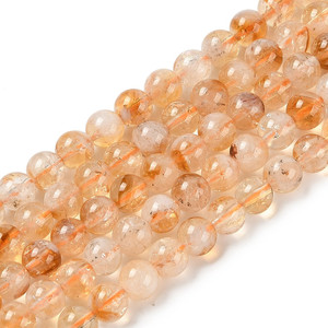 Natural 6mm Round, Citrine Bead Strand –Sold by the Strand Natural 6mm Round, Citrine Bead Strand –Sold by the Strand