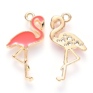 Flamingo Enamel Charm –Sold by the Pair Flamingo Enamel Charm –Sold by the Pair