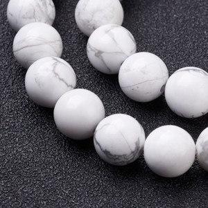Natural White Howlite Bead Strand – 6mm Round, Sold by the Strand Natural White Howlite Bead Strand – 6mm Round, Sold by the Strand