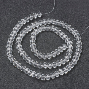 8mm Transparent Glass Bead Strand – Faceted Rondelle, Clear, Sold by the Strand 8mm Transparent Glass Bead Strand – Faceted Rondelle, Clear, Sold by the Strand