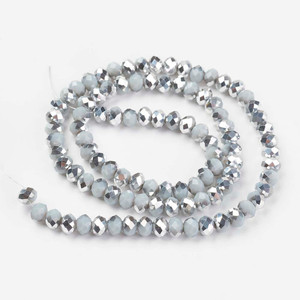 Light Steel Blue Half Plated Chinese Crystal Bead Strands – Faceted Rondelle, Sold by the Strand Light Steel Blue Half Plated Chinese Crystal Bead Strands – Faceted Rondelle, Sold by the Strand