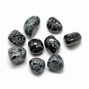 Snowflake Obsidian Tumbled Nuggets – 21~30mm, No Hole, Sold Individually