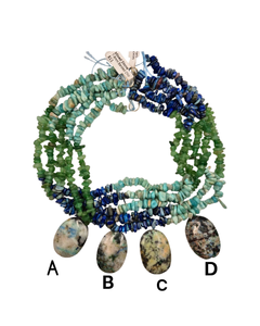 Mixed Stone Chip Bead Strands with Chrysocolla Pendants – Sold Separately, Choose in Variants