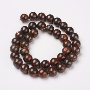 Bronzite Round Beads – 8mm, B Grade, Sold by the Strand