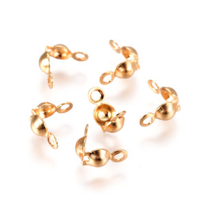 7.5mm Stainless Steel Bead Tip (Bead Nibs) (Clam Shells) – Gold Finish, 50 pcs