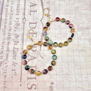 Painted Horizon Tiger’s Eye Hoop Earrings