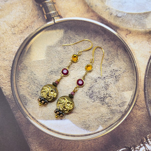 Solar Flame Moon Earrings