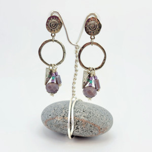 Lavender Sun Spiral Earrings