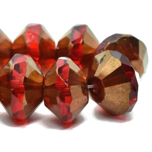 Ruby Red Saucer with a Bronze Finish, 7x11mm