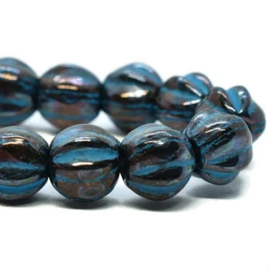 Black Melon with a Bronze Finish and a Turquoise Wash, 6mm