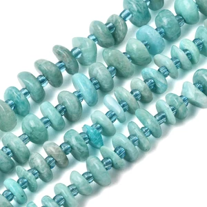 7.5–8mm Natural Amazonite Nugget Bead Strand