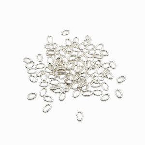 3mm Bright Silver Tinky Tot Oval Jump Rings- 100pcs