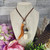 Wild Harmony Deer Antler Necklace with Genuine Leather