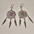 Pewter Dream Catcher Earrings: Pink Center Pewter Dream Catcher Earrings: Pink Center