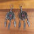 Pewter Dream Catcher Earrings: Pink Center Pewter Dream Catcher Earrings: Pink Center