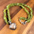 Positive Transformation Charm Necklace: Peridot and Fossilized Shark Tooth