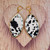 Black and White Flux Cowhide Earrings Black and White Flux Cowhide Earrings