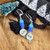 Christmas Clay Earrings Blue Stockings Christmas Clay Earrings Blue Stockings