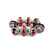 13x15mm Crown Ruby Red with Antique Silver and Etched Finishes Czech Glass Bead Strand – Sold by the Strand