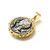Flat Round Carved Shell Pendants – Brass with Natural Shell, Platinum or Gold Finish, Sold Individually