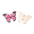 Deep Pink Enamel Butterfly Pendant With Light Gold
