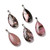 Teardrop Rhodonite Pendant with Platinum Tone Findings