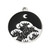 Platinum Enamel Sea Waves Flat Round Pendant