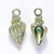 Light Gold Aquamarine Spiral Shell Enamel Pendants (4 pcs/pack)