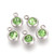Peridot Rhinestone Charm Pendants – Stainless Steel, Flat Round, Pack of 10