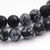 6mm Matte Snowflake Obsidian Beads – Round, Frosted, Sold by the Strand