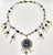 Celestial Nightfall Necklace – Blue Stone and Crystal Fringe Design