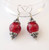 Crimson Spark Crackle Glass Earrings