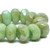 Czech Glass Large Hole Roller Beads – Mantis Green with Picasso Finish, 6x9mm, Sold by the Strand