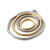 Two-Tone Irregular Circle Pendant – Gold and Stainless Steel 304 Stainless Steel Charm, Sold Individually