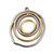Two-Tone Irregular Circle Pendant – Gold and Stainless Steel 304 Stainless Steel Charm, Sold Individually