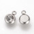 Crystal Rhinestone Charms - Stainless Steel Flat Round - Pack of 10