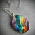 Colorful Oval Pendant Necklaces - Antique Silver