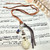 Leather Unisex Deer Antler Necklace