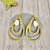 Meadow Pearl Leather Earrings- Handpainted Leather Earrings