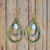 Meadow Pearl Leather Earrings- Handpainted Leather Earrings