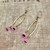 Lavender Czech Glass Flower Earrings