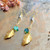 Emerald Light Czech Glass Leaf Earrings