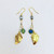 Emerald Light Czech Glass Leaf Earrings
