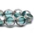 8mm Dual Faceted Round Sea Green with Silver and AB Finish
