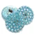 Transparent Glass with AB Finish and Turquoise Wash Dot Button — 18mm — SOLD INDIVIDUALLY