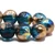 Turquoise with Golden Luster Round Rose Beads — 10mm — SOLD BY THE STRAND