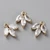 Cubic Zirconia Leaf Pendants – Light Gold – Pack of 2