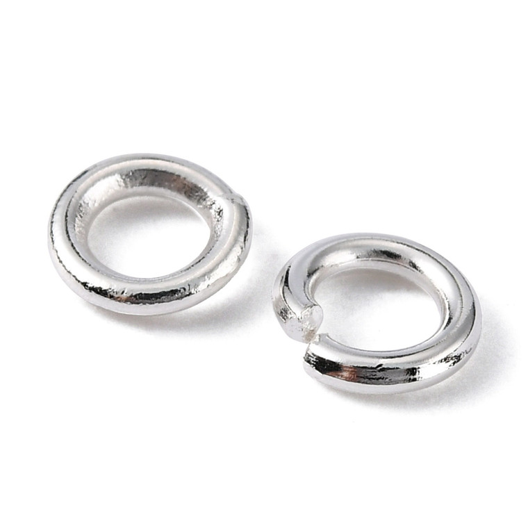 5mm Bright Silver Round Jump Rings- 100pcs