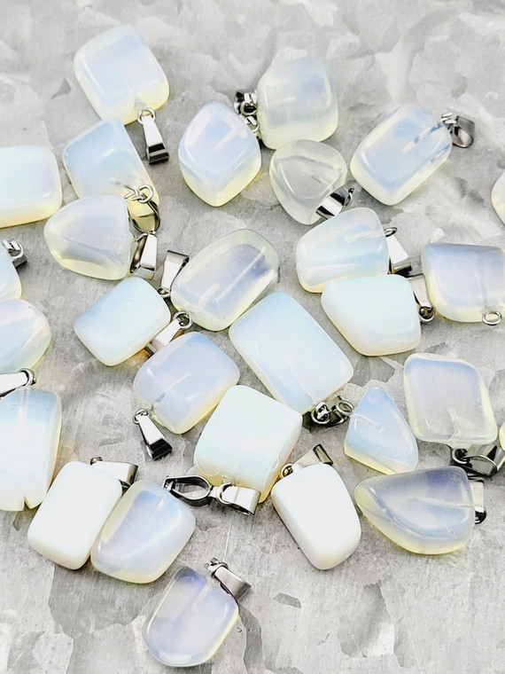 Opalite Pendants with Stainless Steel Bail